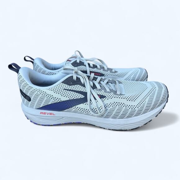 Brooks Men's Revel 6 Running Shoes Gray Dawn Blue Cayenne size 13 D MINT - Picture 1 of 11